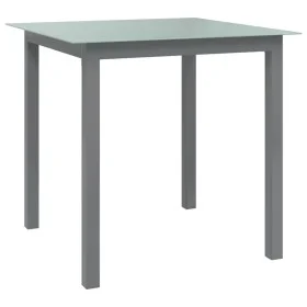 Mesa de jardín de aluminio y vidrio gris claro 80x80x74 cm de vidaXL, Mesas de jardín - Ref: Foro24-312203, Precio: 132,10 €,...