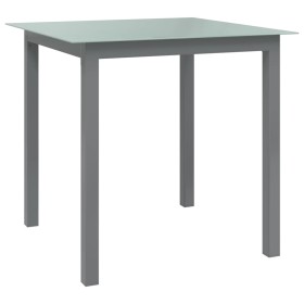 Mesa de jardín de aluminio y vidrio gris claro 80x80x74 cm de vidaXL, Mesas de jardín - Ref: Foro24-312203, Precio: 134,64 €,...
