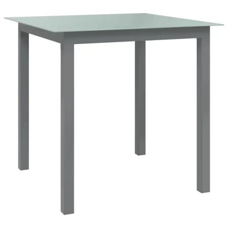 Mesa de jardín de aluminio y vidrio gris claro 80x80x74 cm de vidaXL, Mesas de jardín - Ref: Foro24-312203, Precio: 132,10 €,...