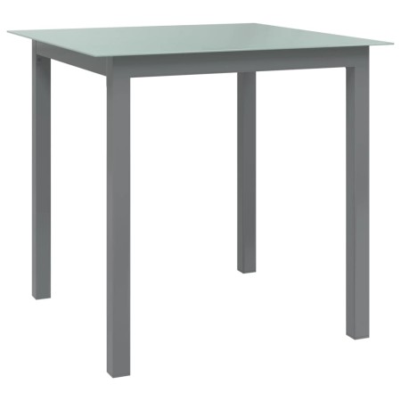 Mesa de jardín de aluminio y vidrio gris claro 80x80x74 cm de vidaXL, Mesas de jardín - Ref: Foro24-312203, Precio: 134,64 €,...