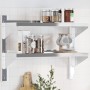 Estante de pared acero inoxidable plateado 75x30x60 cm de , Estantes y estanterías - Ref: Foro24-30313, Precio: 55,15 €, Desc...