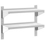 Estante de pared acero inoxidable plateado 75x30x60 cm de , Estantes y estanterías - Ref: Foro24-30313, Precio: 55,15 €, Desc...
