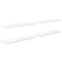 Estante flotante pared 4 uds MDF blanco brillo 120x23,5x3,8 cm en Estanterías | Comprar online en Foru.es