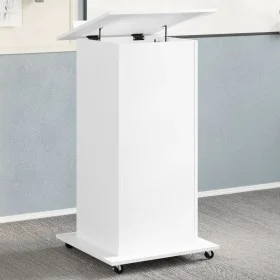 Atril con ruedas y cajón madera ingeniería blanco 55x55x107 cm de , Escritorios - Ref: Foro24-848024, Precio: 130,50 €, Descu...