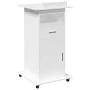 Engineered wood white lectern with wheels and drawer 55x55x107 cm by , Desks - Ref: Foro24-848024, Price: 130,50 €, Discount: %