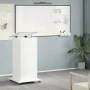 Atril con ruedas y cajón madera ingeniería blanco 55x55x107 cm de , Escritorios - Ref: Foro24-848024, Precio: 130,50 €, Descu...