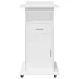 Atril con ruedas y cajón madera ingeniería blanco 55x55x107 cm de , Escritorios - Ref: Foro24-848024, Precio: 130,50 €, Descu...