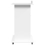 Atril con ruedas y cajón madera ingeniería blanco 55x55x107 cm de , Escritorios - Ref: Foro24-848024, Precio: 120,62 €, Descu...