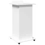 Engineered wood white lectern with wheels and drawer 55x55x107 cm by , Desks - Ref: Foro24-848024, Price: 130,50 €, Discount: %