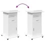 Atril con ruedas y cajón madera ingeniería blanco 55x55x107 cm de , Escritorios - Ref: Foro24-848024, Precio: 130,50 €, Descu...