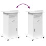 Atril con ruedas y cajón madera ingeniería blanco 55x55x107 cm de , Escritorios - Ref: Foro24-848024, Precio: 120,62 €, Descu...