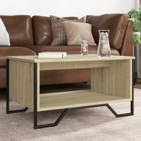 Mesa de centro madera de ingeniería roble Sonoma 75x51x40 cm de , Mesas de centro - Ref: Foro24-848485, Precio: 49,85 €, Desc...