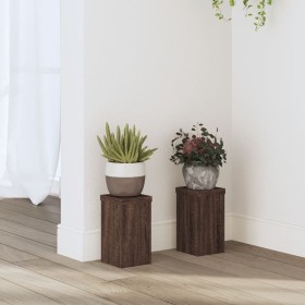 Soportes de plantas 2 uds madera marrón roble 10x10x18 cm de , Soportes para macetas - Ref: Foro24-852885, Precio: 17,24 €, D...