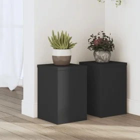 Soportes de plantas 2 uds madera ingeniería negro 20x20x30 cm de , Soportes para macetas - Ref: Foro24-852898, Precio: 35,26 ...