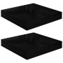 Estante flotante de pared 2 uds MDF negro brillo 23x23,5x3,8cm en Estanterías | Comprar online en Foru.es