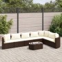 Set sofás de jardín 8 piezas y cojines ratán sintético marrón de , Conjuntos de jardín - Ref: Foro24-3308385, Precio: 504,34 ...