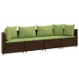 Set de sofás de jardín 4 pzas y cojines ratán sintético marrón de , Conjuntos de jardín - Ref: Foro24-3308462, Precio: 343,92...