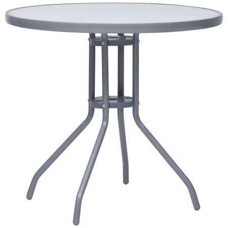 Mesa de jardín acero y vidrio gris claro 80 cm de vidaXL, Mesas de jardín - Ref: Foro24-312215, Precio: 100,16 €, Descuento: %