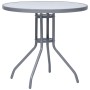Mesa de jardín acero y vidrio gris claro 80 cm de vidaXL, Mesas de jardín - Ref: Foro24-312215, Precio: 100,16 €, Descuento: %