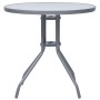 Mesa de jardín acero y vidrio gris claro 80 cm de vidaXL, Mesas de jardín - Ref: Foro24-312215, Precio: 100,16 €, Descuento: %