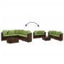 Set sofás de jardín 6 piezas y cojines ratán sintético marrón de , Conjuntos de jardín - Ref: Foro24-3308422, Precio: 539,09 ...