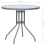 Mesa de jardín acero y vidrio gris claro 80 cm de vidaXL, Mesas de jardín - Ref: Foro24-312215, Precio: 100,16 €, Descuento: %