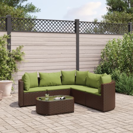 Set sofás de jardín 6 piezas y cojines ratán sintético marrón de , Conjuntos de jardín - Ref: Foro24-3308398, Precio: 434,60 ...
