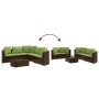Set sofás de jardín 6 piezas y cojines ratán sintético marrón de , Conjuntos de jardín - Ref: Foro24-3308398, Precio: 434,60 ...