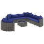 Set de sofás de jardín y cojines 10 pzas ratán sintético gris de , Conjuntos de jardín - Ref: Foro24-3308415, Precio: 652,40 ...