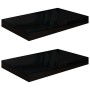 Estante flotante de pared 2 uds MDF negro brillo 40x23x3,8 cm en Estanterías | Comprar online en Foru.es