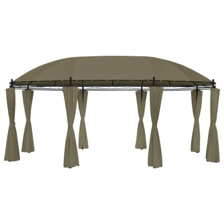 Cenador con cortinas gris taupe 180g/m² 520x349x255 cm de vidaXL, Carpas y cenadores - Ref: Foro24-312231, Precio: 401,66 €, ...