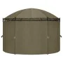 Cenador con cortinas gris taupe 180g/m² 520x349x255 cm de vidaXL, Carpas y cenadores - Ref: Foro24-312231, Precio: 401,66 €, ...