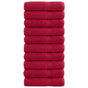 Toallas de ducha 10 uds 100% algodón rojo 70x140 cm 600 gsm de , Toallas - Ref: Foro24-137406, Precio: 111,93 €, Descuento: %