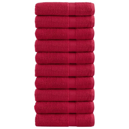 Toallas de ducha 10 uds 100% algodón rojo 70x140 cm 600 gsm de , Toallas - Ref: Foro24-137406, Precio: 111,93 €, Descuento: %