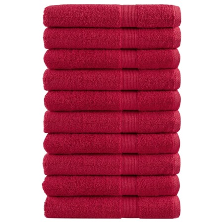 Toallas de sauna 10 uds 100% algodón rojo 80x200 cm 600 gsm de , Toallas - Ref: Foro24-137412, Precio: 182,15 €, Descuento: %