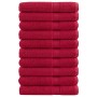 Toallas de sauna 10 uds 100% algodón rojo 80x200 cm 600 gsm de , Toallas - Ref: Foro24-137412, Precio: 182,15 €, Descuento: %