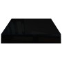 Estante flotante de pared 4 uds MDF negro brillo 40x23x3,8 cm en Estanterías | Comprar online en Foru.es