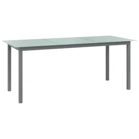 Mesa de jardín de aluminio y vidrio gris claro 190x90x74 cm de vidaXL, Mesas de jardín - Ref: Foro24-312205, Precio: 189,09 €...