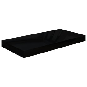 Estante flotante de pared negro brillante MDF 50x23x3,8 cm en Estanterías | Comprar online en Foru.es