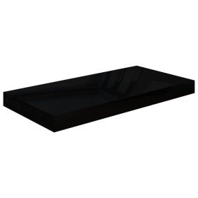 Estante flotante de pared negro brillante MDF 50x23x3,8 cm en Estanterías | Comprar online en Foru.es