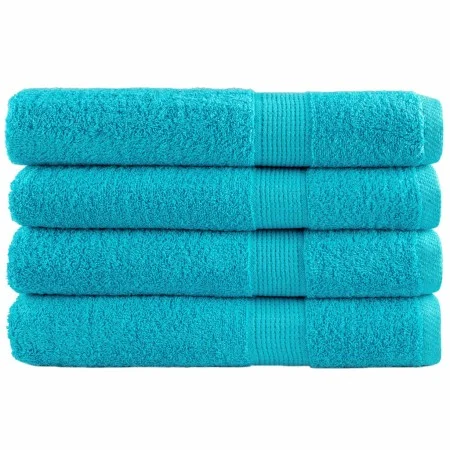 Toallas de sauna 4 uds 100% algodón turquesa 80x200 cm 600 gsm de , Toallas - Ref: Foro24-137459, Precio: 75,37 €, Descuento: %