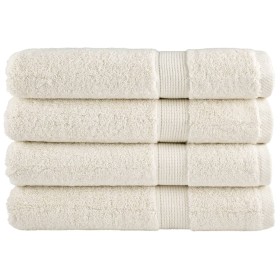 Toallas premium 4 uds 100% algodón crema 100x200 cm 600 gsm de , Toallas - Ref: Foro24-137486, Precio: 111,82 €, Descuento: %
