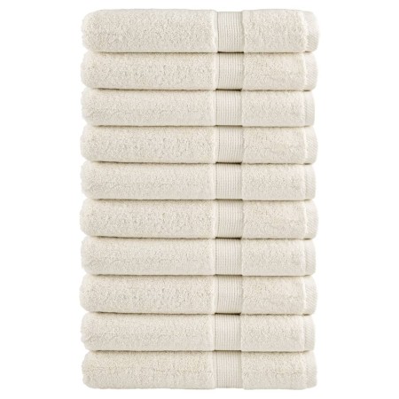 Toallas de sauna 10 uds 100% algodón crema 80x200 cm 600 gsm de , Toallas - Ref: Foro24-137484, Precio: 190,66 €, Descuento: %