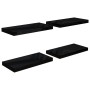 Estante flotante de pared 4 uds MDF negro brillo 50x23x3,8 cm en Estanterías | Comprar online en Foru.es