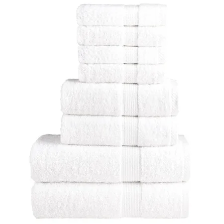 Juego de toallas 8 piezas 100% algodón blanco 600 gsm de , Toallas - Ref: Foro24-137536, Precio: 55,04 €, Descuento: %