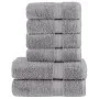 Juego de toallas 6 piezas 100% algodón gris 600 gsm de , Toallas - Ref: Foro24-137560, Precio: 59,29 €, Descuento: %