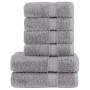 Juego de toallas 6 piezas 100% algodón gris 600 gsm de , Toallas - Ref: Foro24-137560, Precio: 58,98 €, Descuento: %