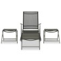 Set de muebles de jardín 3 piezas textilene aluminio plateado de vidaXL, Conjuntos de jardín - Ref: Foro24-312199, Precio: 94...