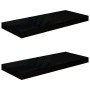 Estante flotante de pared 2 uds MDF negro brillo 60x23,5x3,8 cm en Estanterías | Comprar online en Foru.es