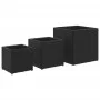 Jardineras 3 unidades ratán sintético negro de , Maceteros y jardineras - Ref: Foro24-366395, Precio: 82,96 €, Descuento: %